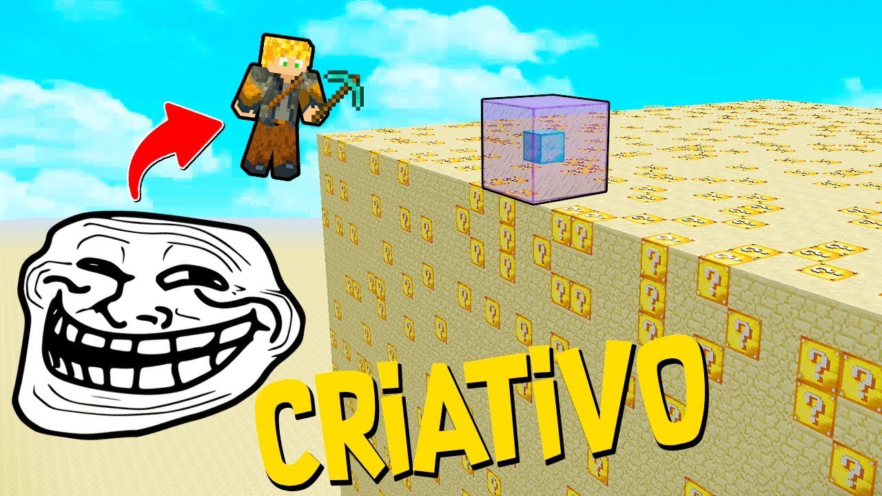 CUBÃO DE LUCKY BLOCK TROLL DO CRIATIVO NO MINECRAFT