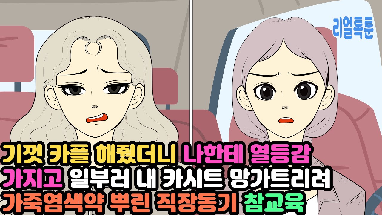 기껏 카플 해줬더니 나한테 열등감 가지고 일부러 내 카시트 망가트리려 가죽염색약뿌린 직장동기 참교육