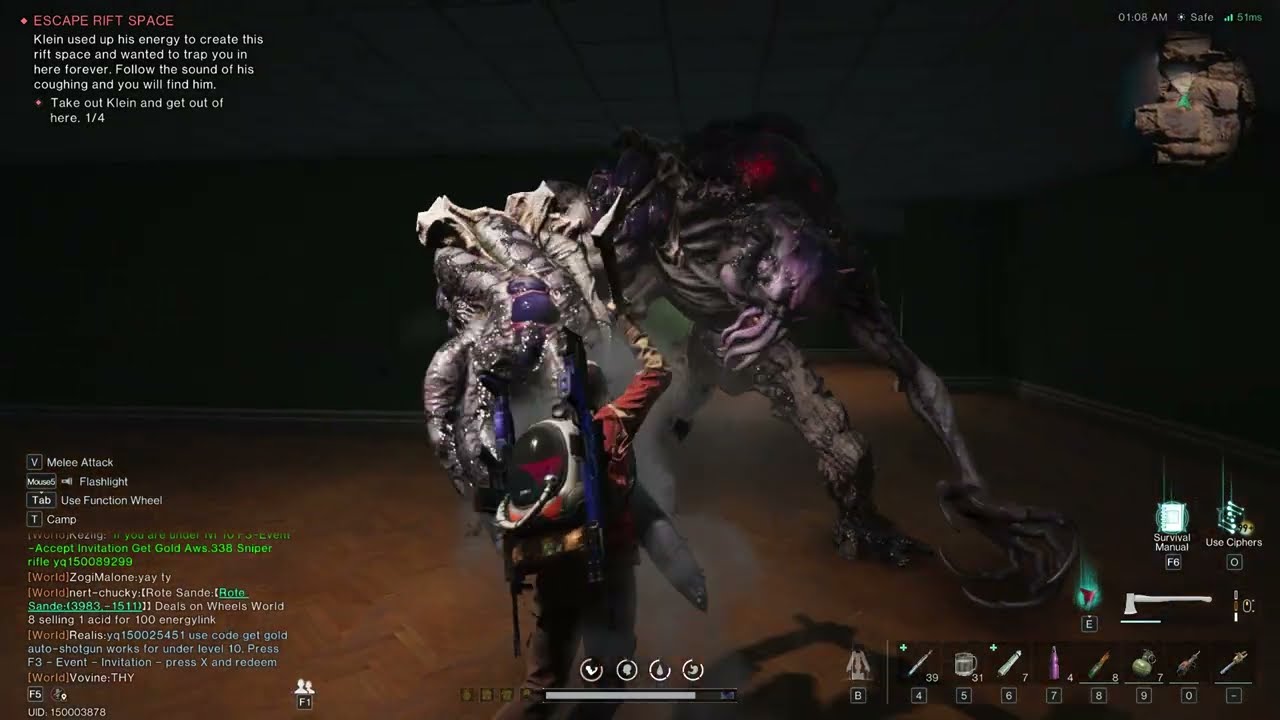 Once Human escape rift space take out klein and get out of here