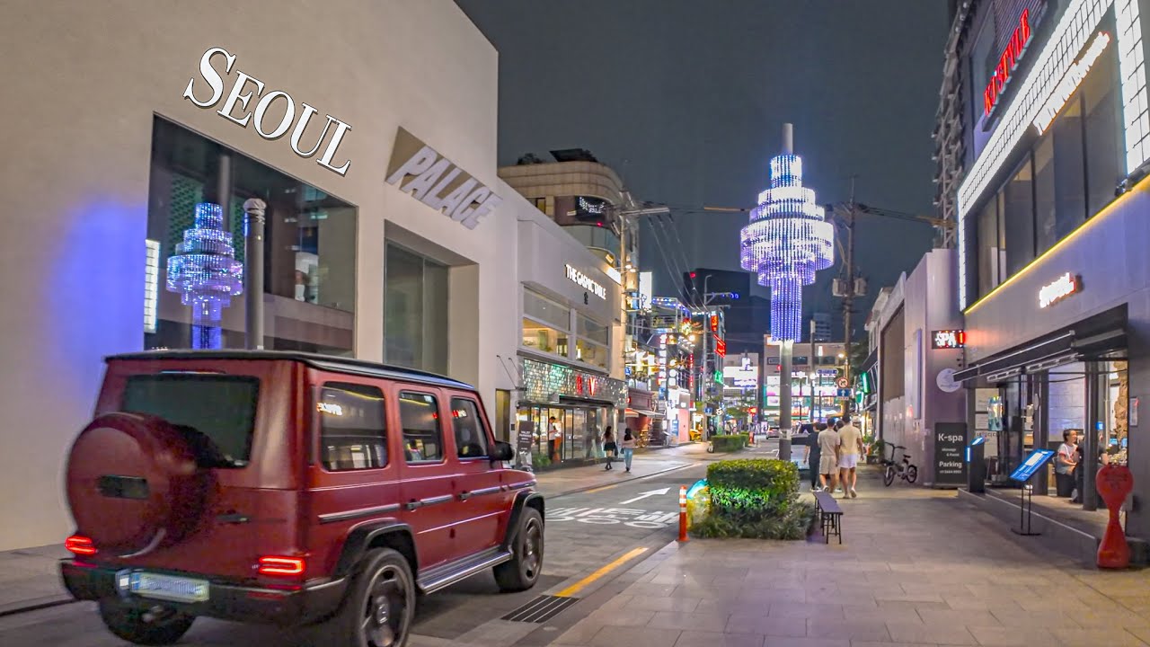 Seoul Summer Walk🌿Samseong Sunrise Park→Cheongdam Luxury Street→Apgujeong Rodeo | 4K HDR | City Tour