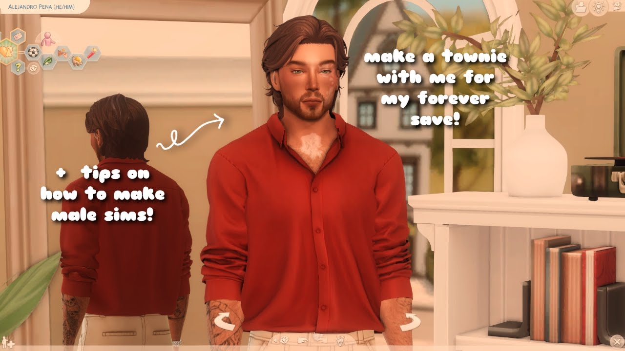 Creating a Male Townie for My Forever Save  | Cozy CAS 🤍 | The Sims 4