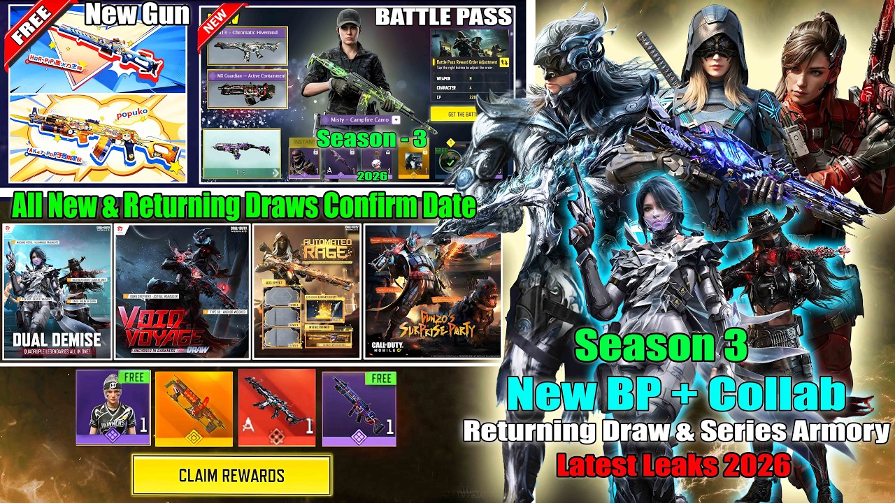 Season 3 All New & Returning Draws Date 2026 | All Returning Mythic & Legendary Draws | Codm Leaks
