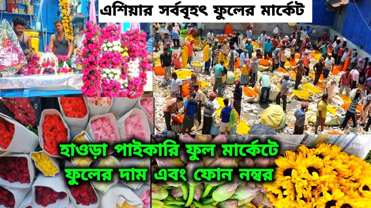 হাওড়া পাইকারি ফুলের মার্কেট || #Howrah Flower Market Video || #Kolkata Wholesale Market