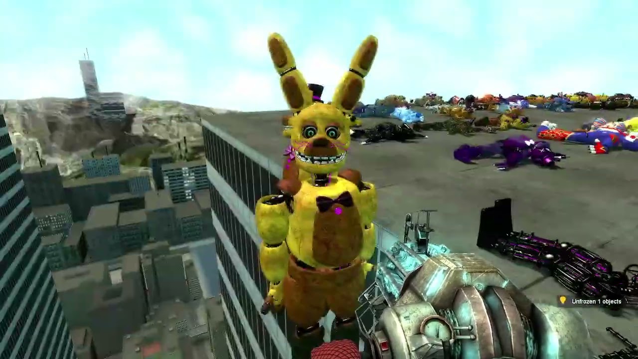 Gmod Fnaf l Throwing fnaf off epic building