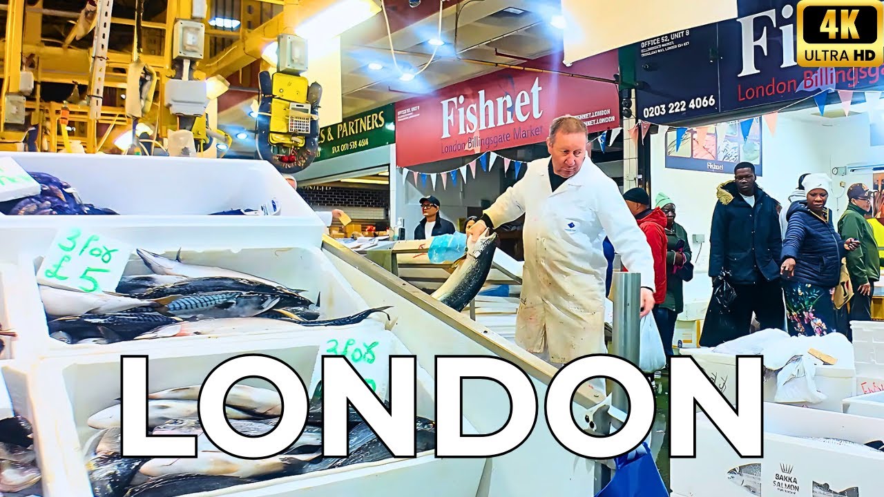 Billingsgate: Exploring the UK’s Largest Fish Market! | London Walking Tour 4K