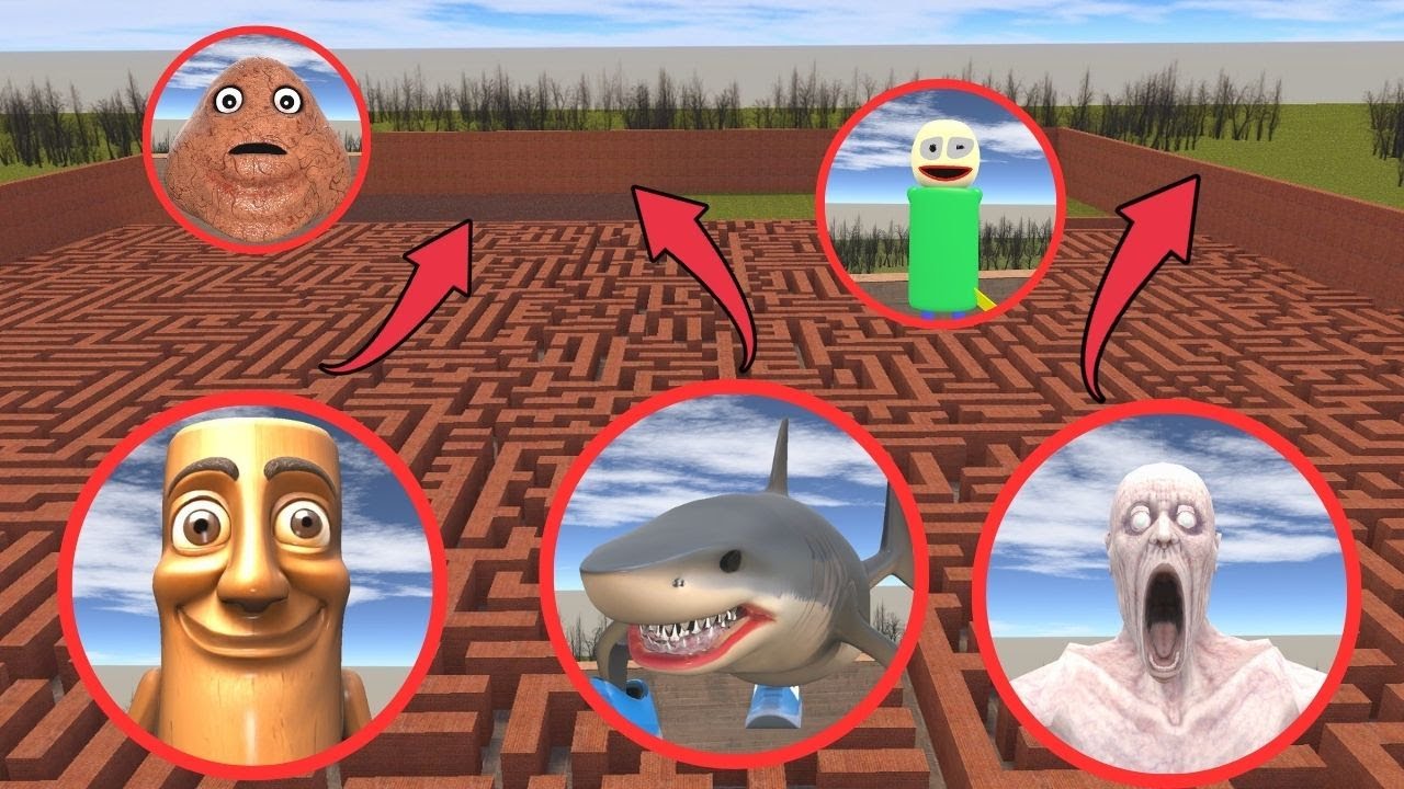 TRALALERO TRALALA VS TUNG TUNG SAHUR VS SCP 096 DÖVÜŞÜYORLAR BIG MAZE GARRY'S MOD