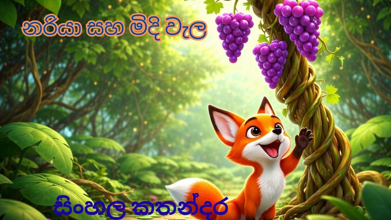 නරියා සහ මිදිවැල | Fox and the grapes | සිංහල කතන්දර | Aesop's Story