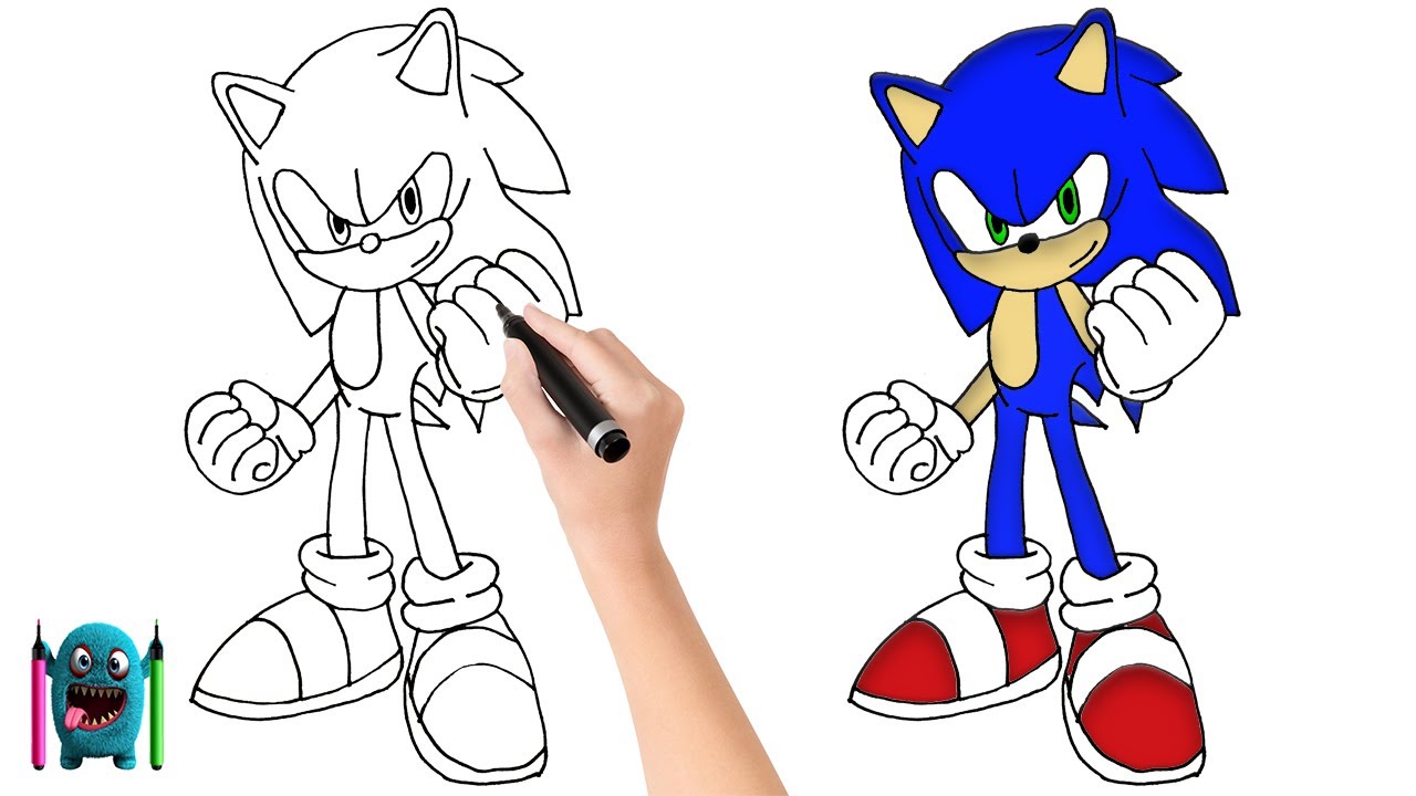 Kirpi Sonic Çizimi How to Draw Sonic The Hedgehog-Sonic Boom