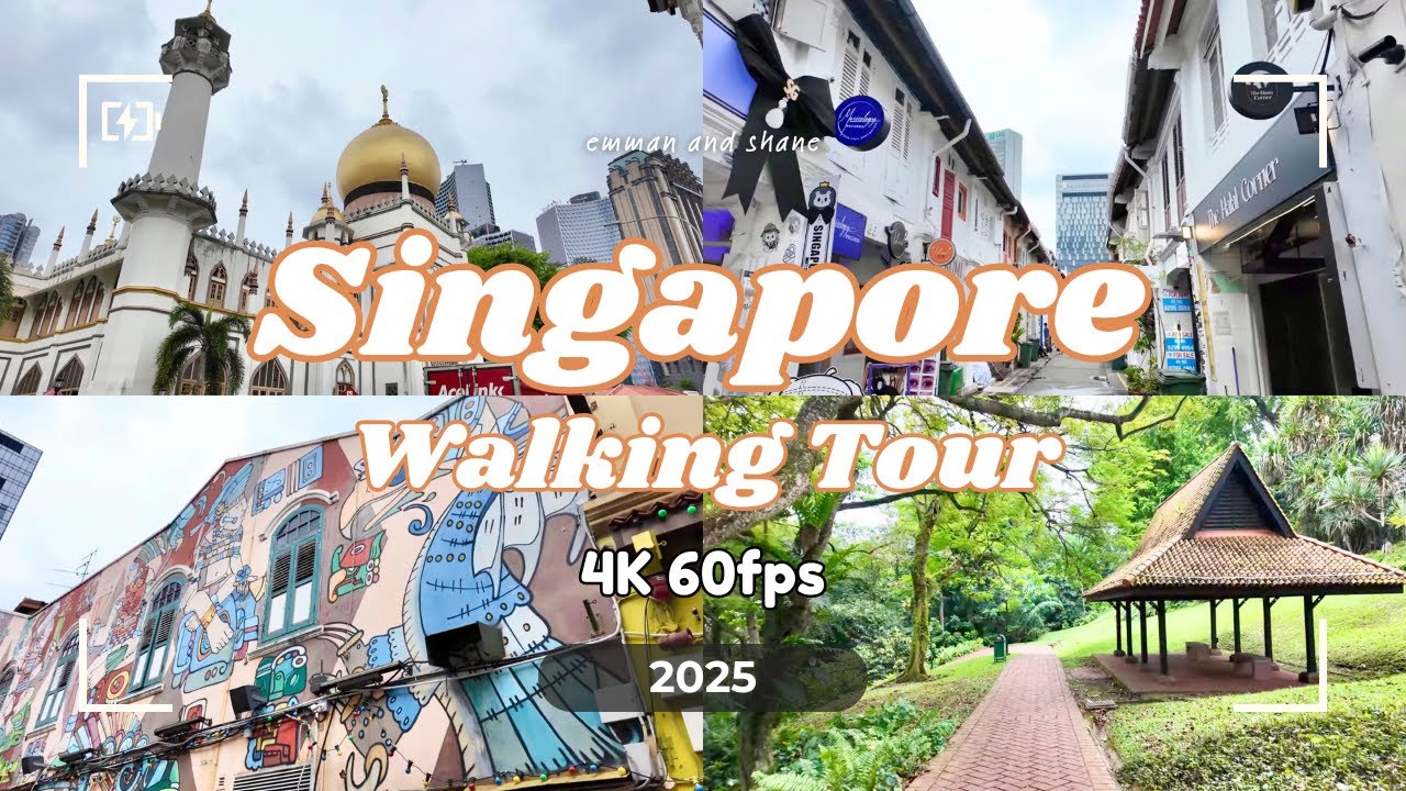 Singapore Walking Tour 2025 4K 60fps | Sultan Mosque, Haji Lane, Bugis, Fort Canning Park
