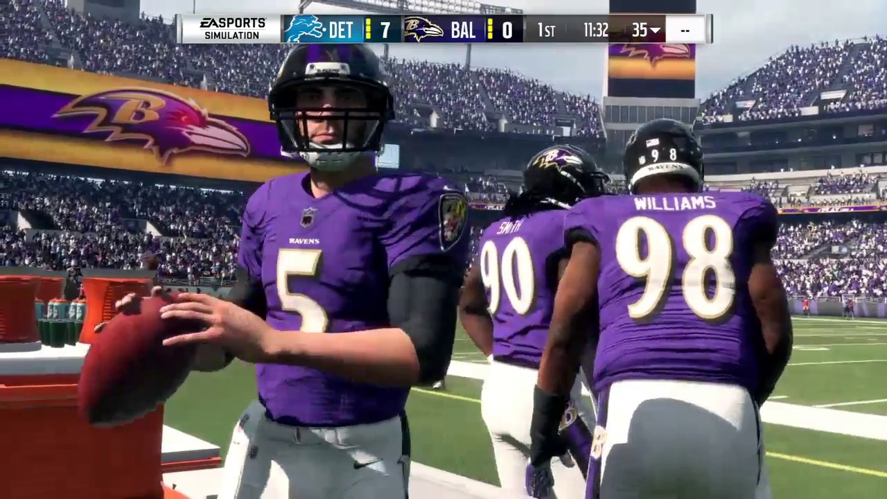 Madden 18 - Detroit Lions  vs  Baltimore Ravens - Full Game Simulation Nation
