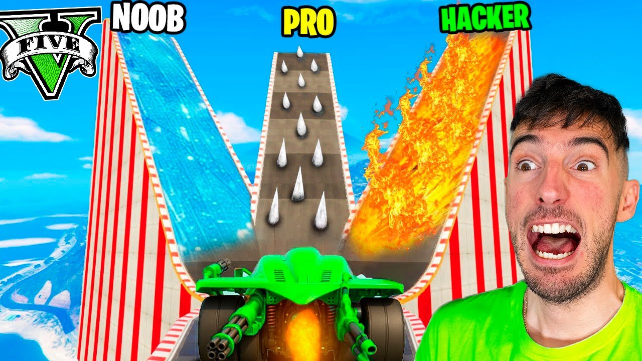 MEGA RAMPA NOOB vs PRO vs HACKER en GTA 5 Online !!