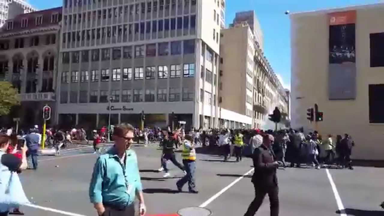 WATCH: Public Order Police use stun grenades to disperse protesting students