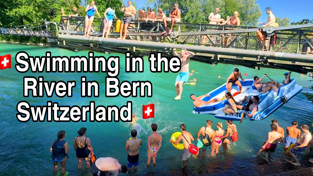 Swimming in the Aare River in Bern Switzerland/Sehr entspannend auf dem Aare Fluss#swissnature