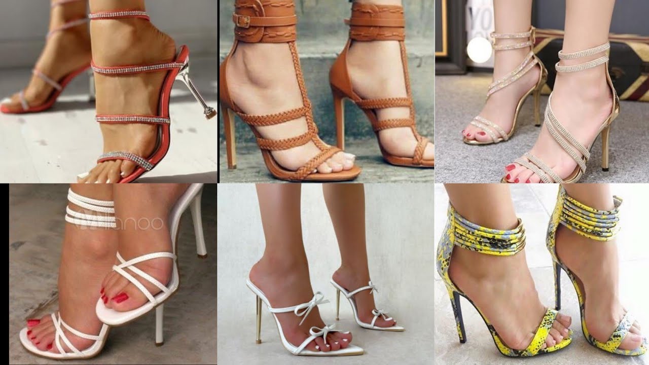 Attractive and stylish high heels sandals most beautiful girl foot wear 2021