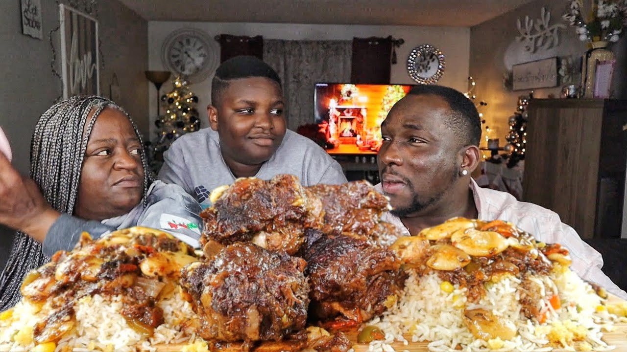 NANA REALLY SHOWED OUT ON THIS ONE LOL| OXTAILS| BUTTER BEANS| CORNBREAD| MUKBANG EATING SHOW!!