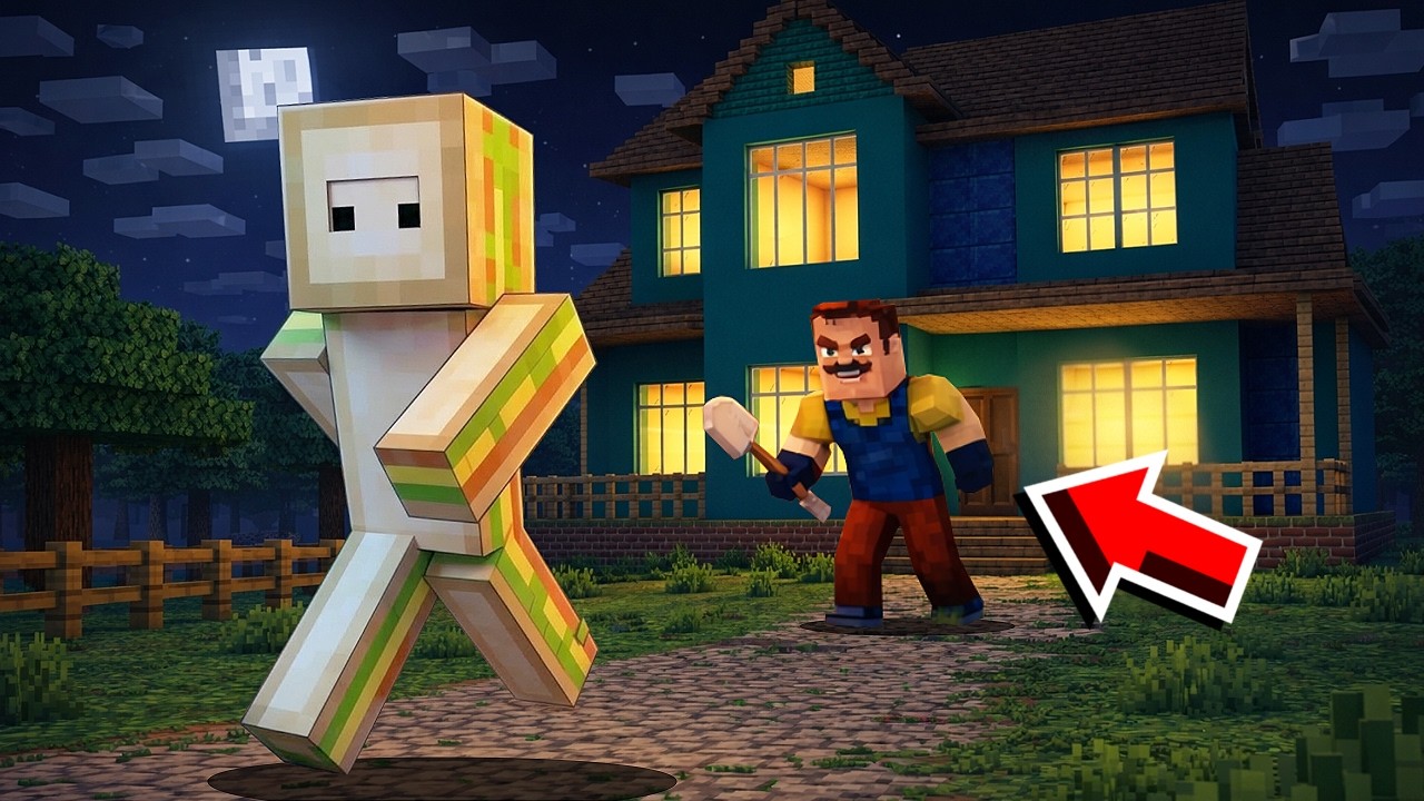 GECE 3'te KORKUNÇ KOMŞUMUN EVİNE GİRDİK! - Minecraft
