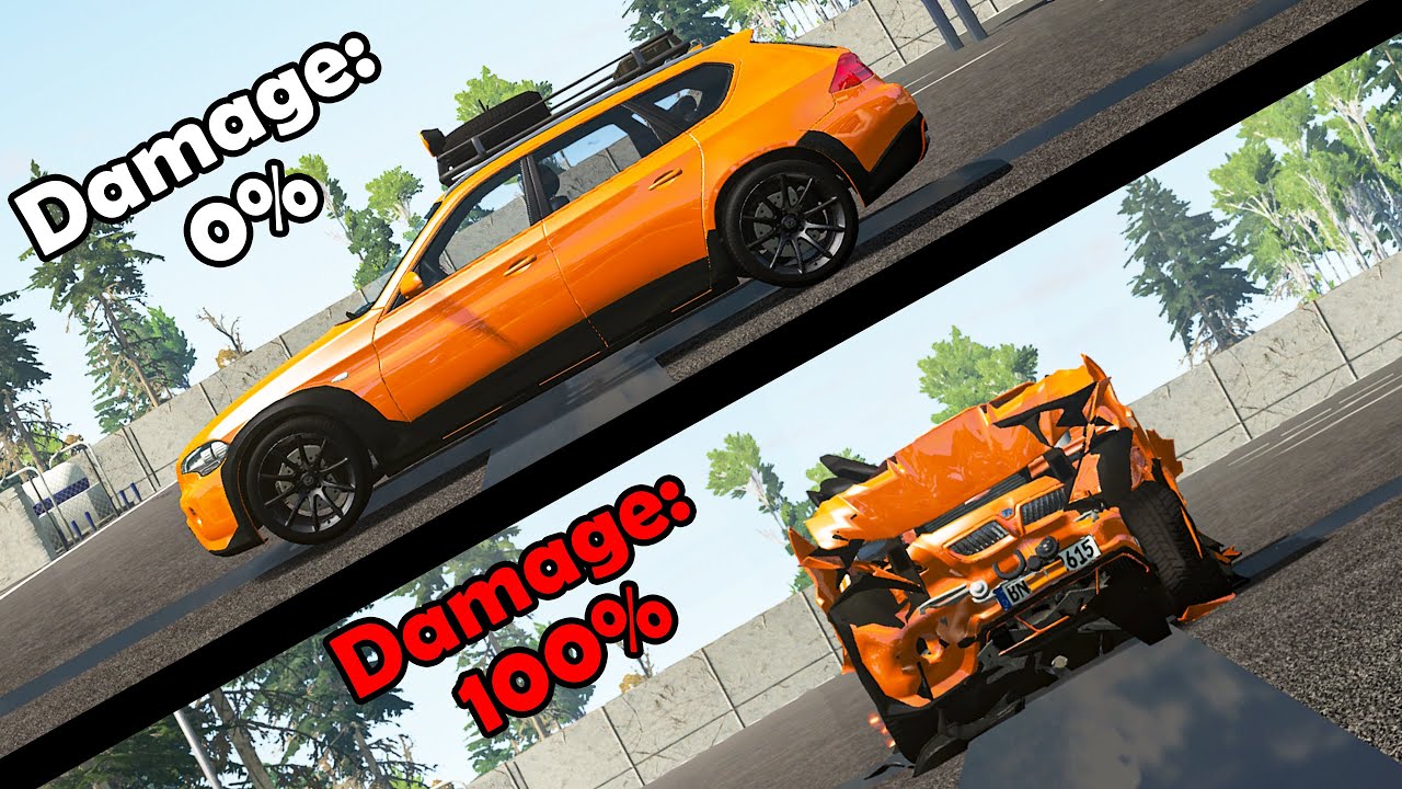 Getting Maximum Car Damage (100 %) - Beamng drive
