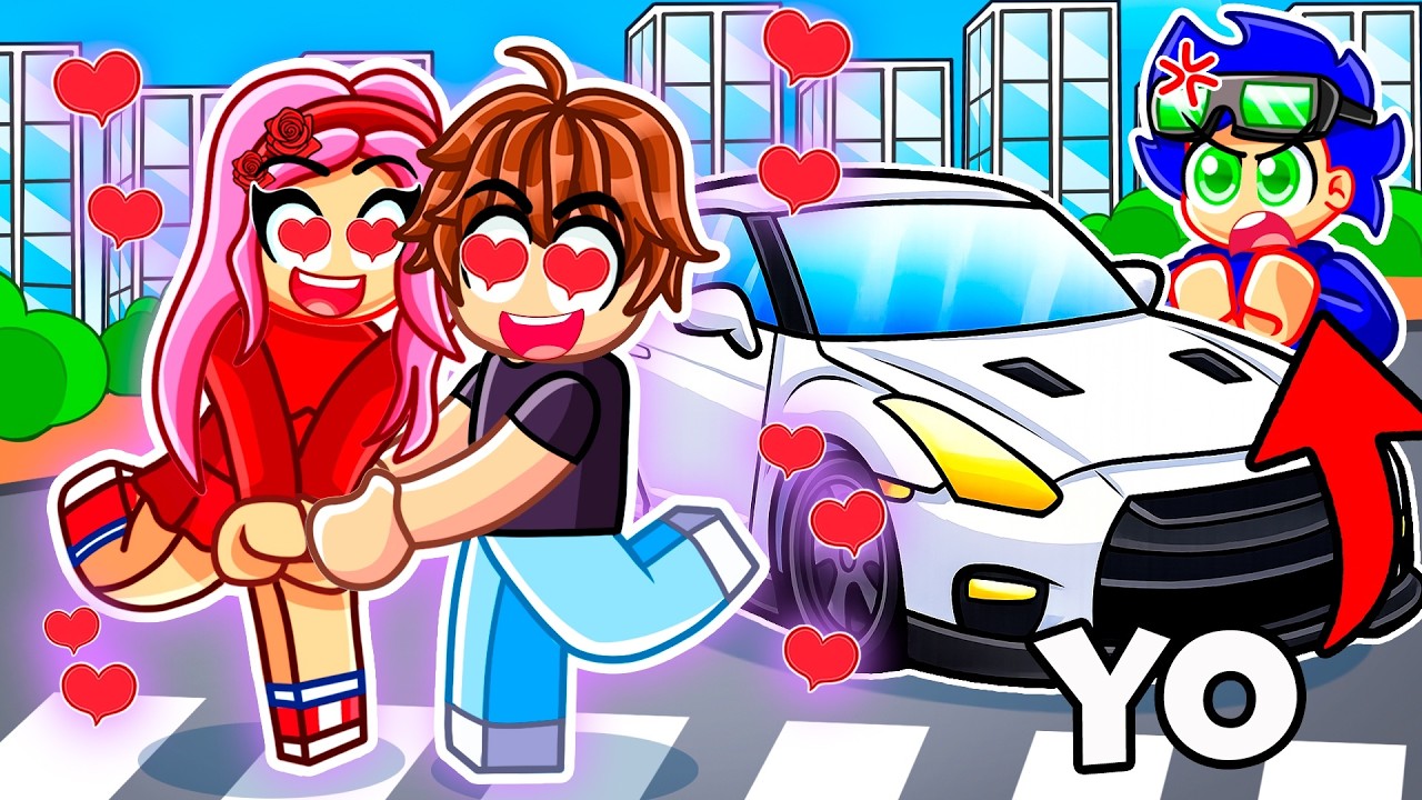 Espi&eacute; a mi Crush en Driving Empire en Roblox...