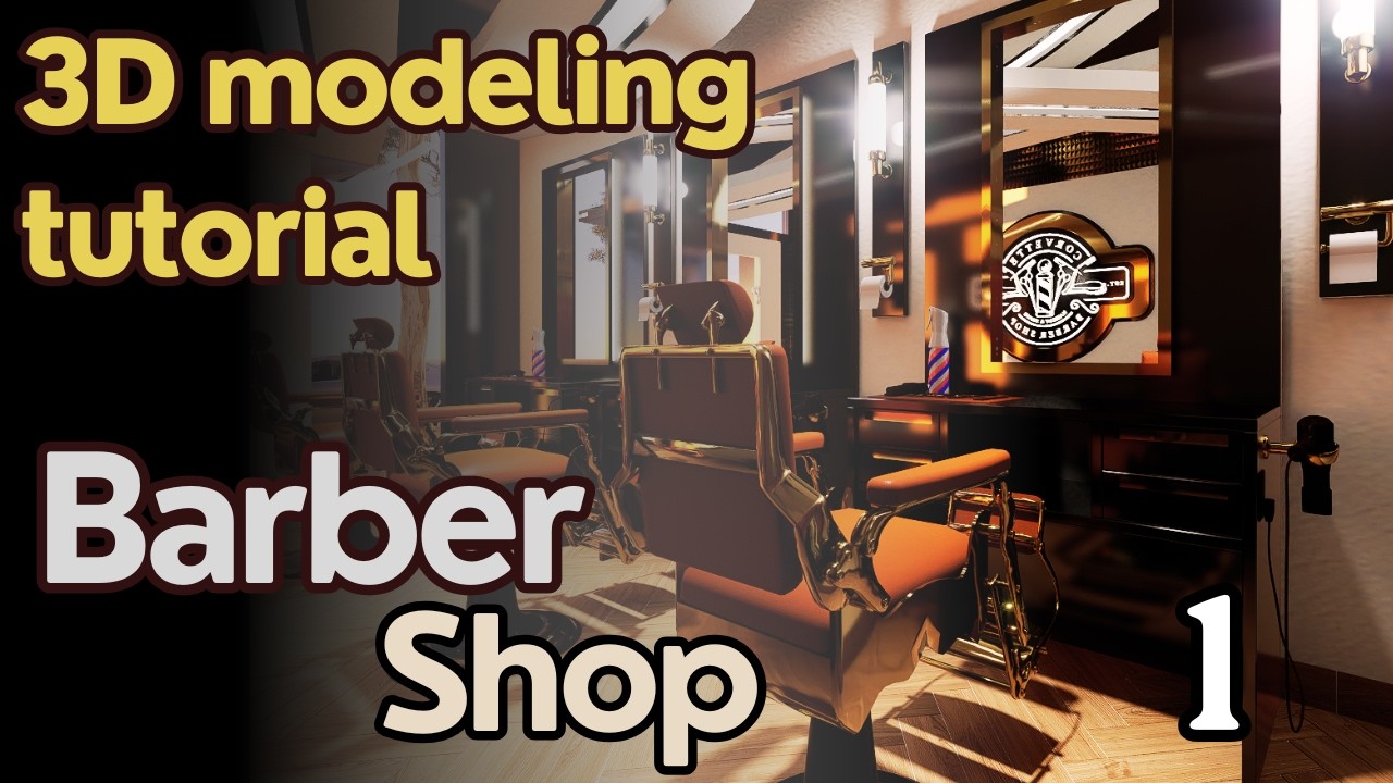 01 WATCH ME DESIGN the ULTIMATE BARBERSHOP in 3D! 🚀 (Blender Tutorial for BEGINERS) | Arq Lugo