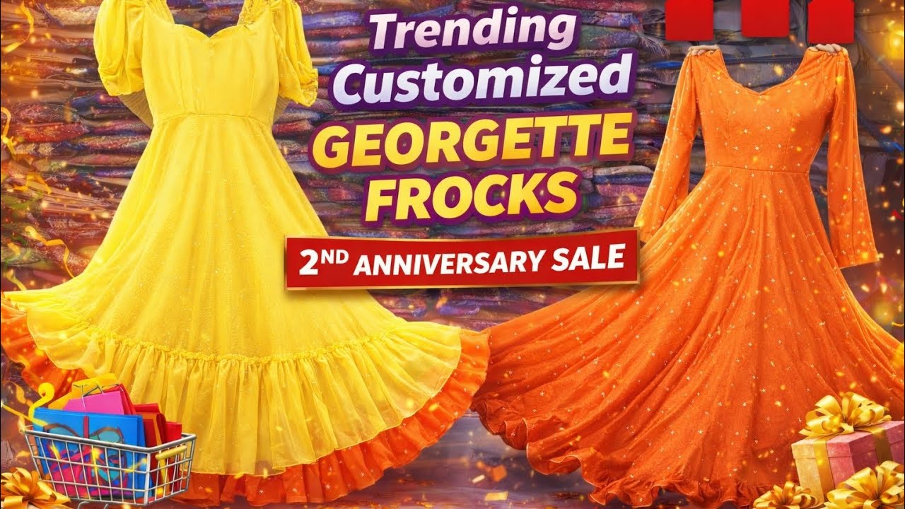 Trending Customized boutique stitched georgette frocks from RITHVIKA CREATIONS  