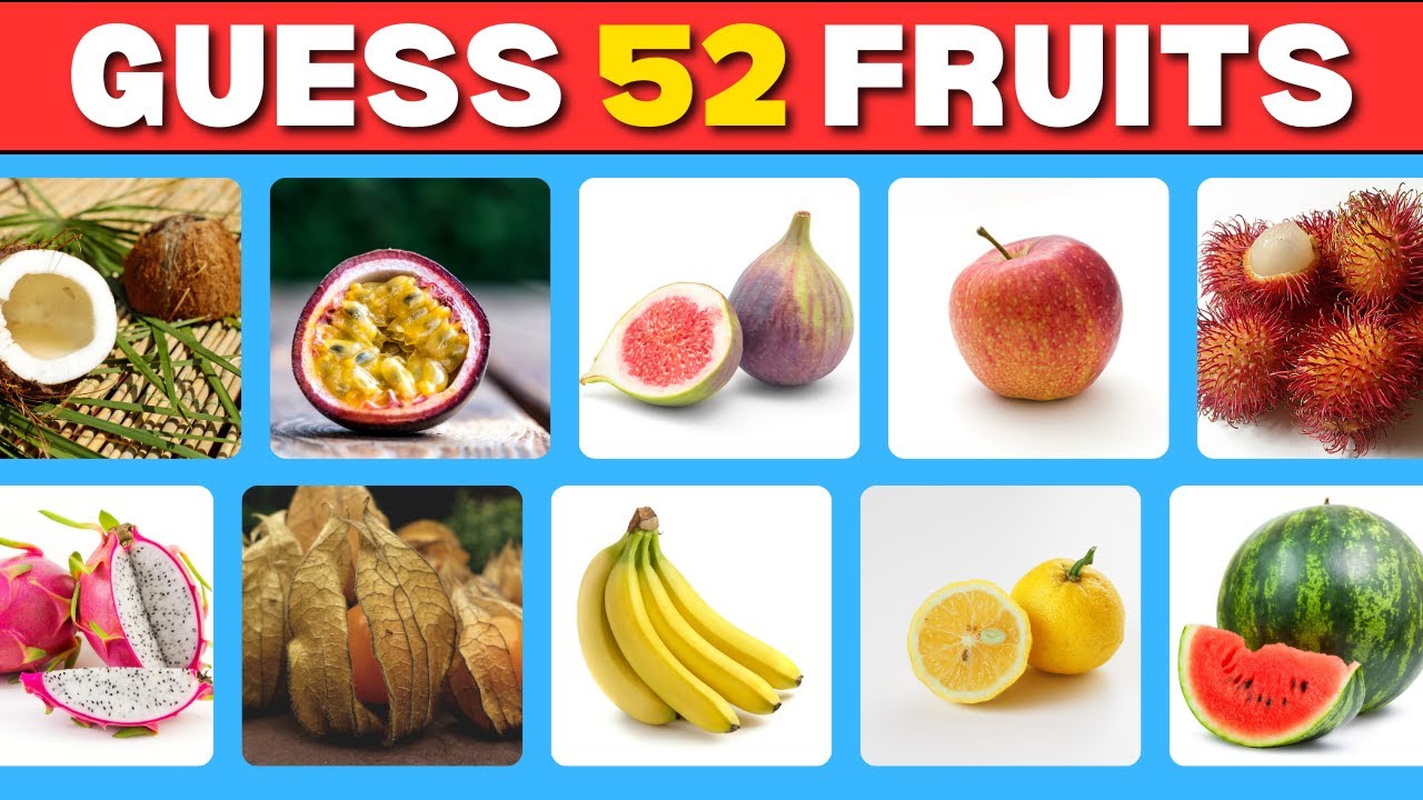 Can You Guess All 52 Fruits in 3 Seconds? Easy to Impossible!