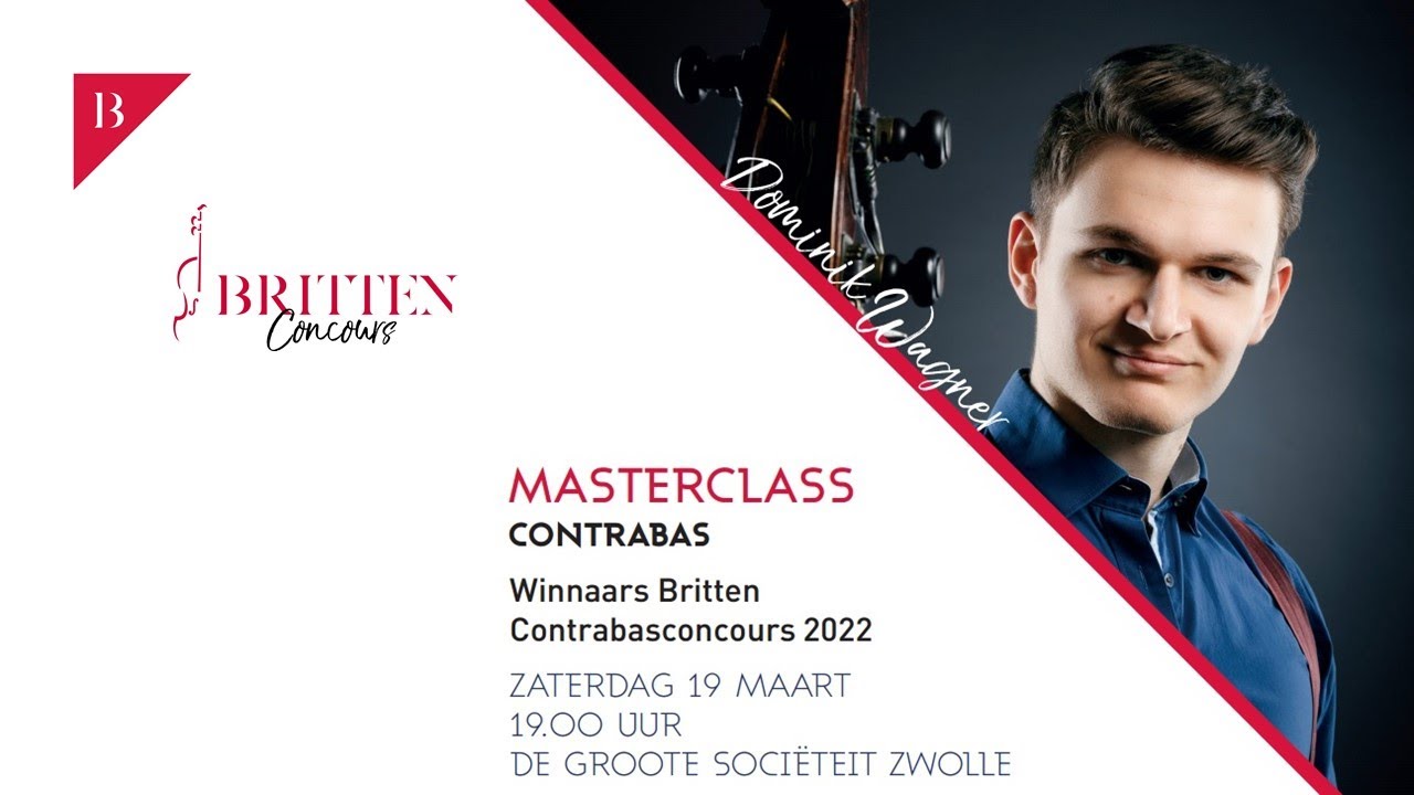 Masterclass Dominik Wagner voor winnaars Britten Contrabasconcours 2022