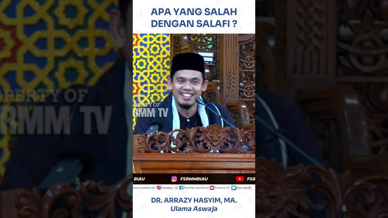 APA YANG SALAH DENGAN SALAFI ? - Dr. Arrazy Hasyim, MA.  #salafi #arrazyhasyim #aswaja #buyaarrazy