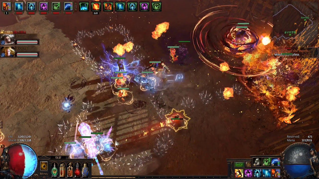 PoE boss - Pit of the Chimera - Shaper guardian - Ngamahu cyclone, Raise Spectre, Flame golem