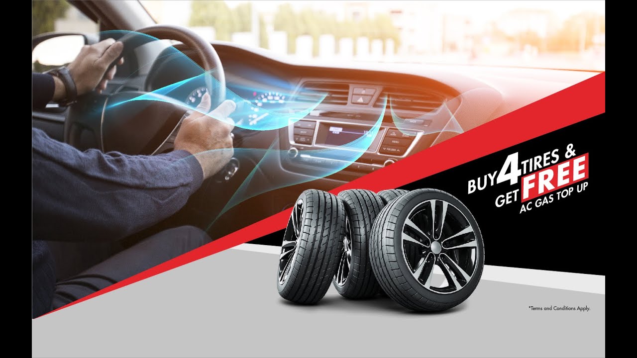 Buy 4 Tires and Get free AC Gas top up | Saeedi Pro