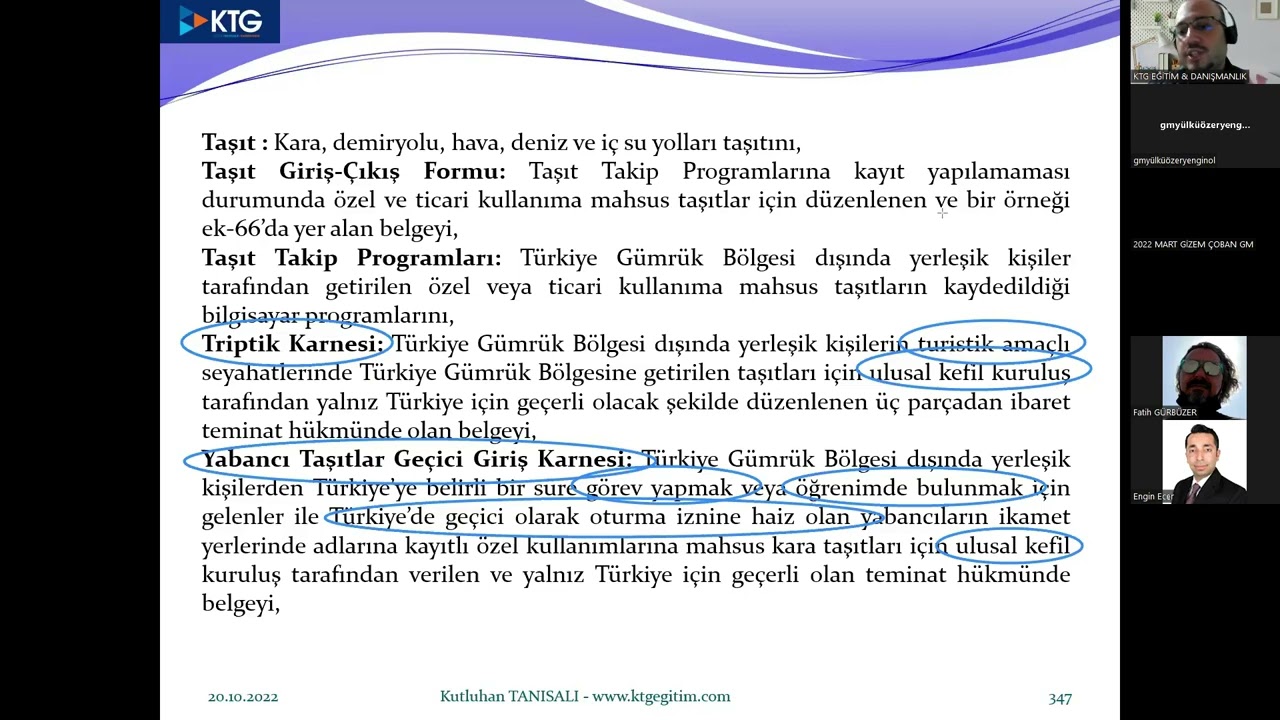 2022 Yılı Güncel Kutluhan TANISALI Hocamızla Geçici İthalat Rejimi Etüt Dersi