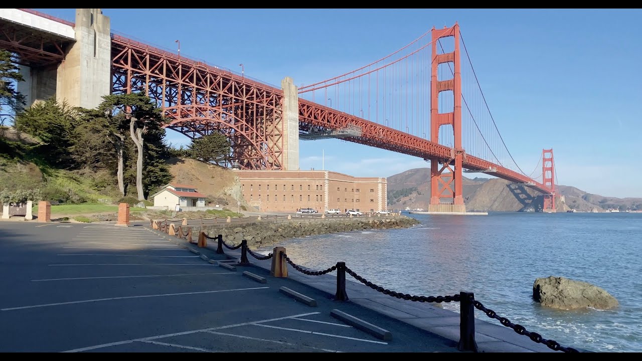 【4K】Walking Through Crissy Field and Fort Point - San Francisco