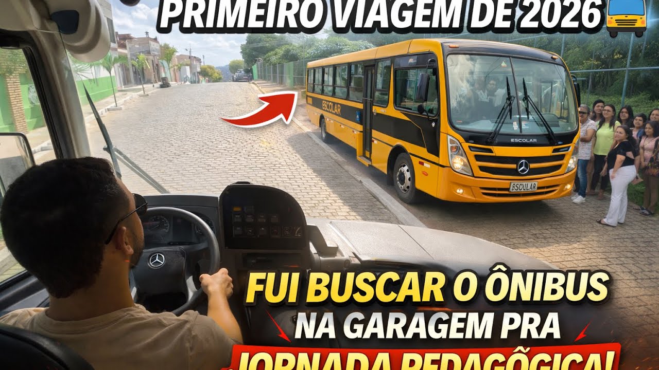 🚌 Primeira viagem do ano | Buscando o ônibus na garagem para jornada pedagógica