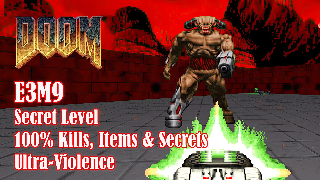 Doom E3M9 - Warrens [100%, Ultra-Violence, No commentary]