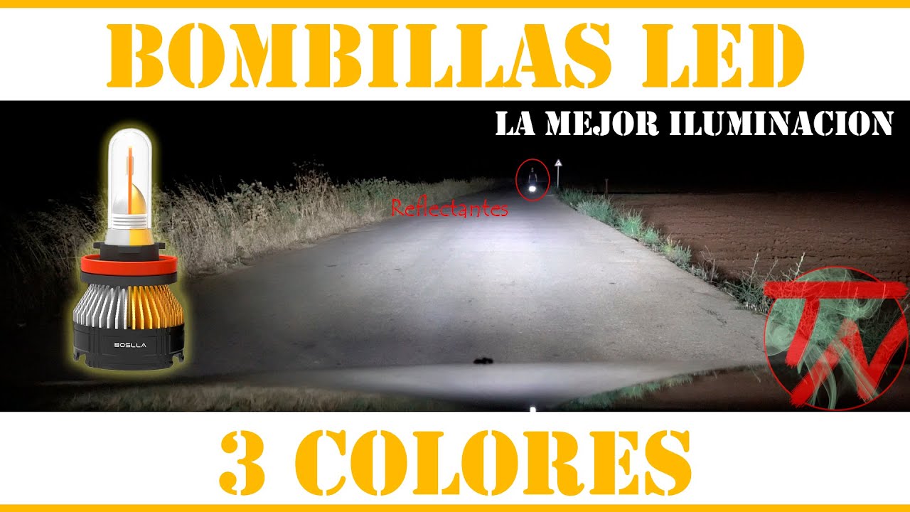 Las Mejores BOMBILLAS LED para el coche ( Mucha mas Iluminación en carretera ) Halógenas vs LEDS 🚗💡