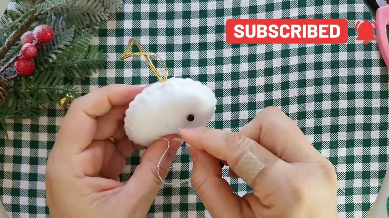 Aprenda a Fazer boneco de Neve Pingente Natalino - Video 7 Diy Easy Navidad