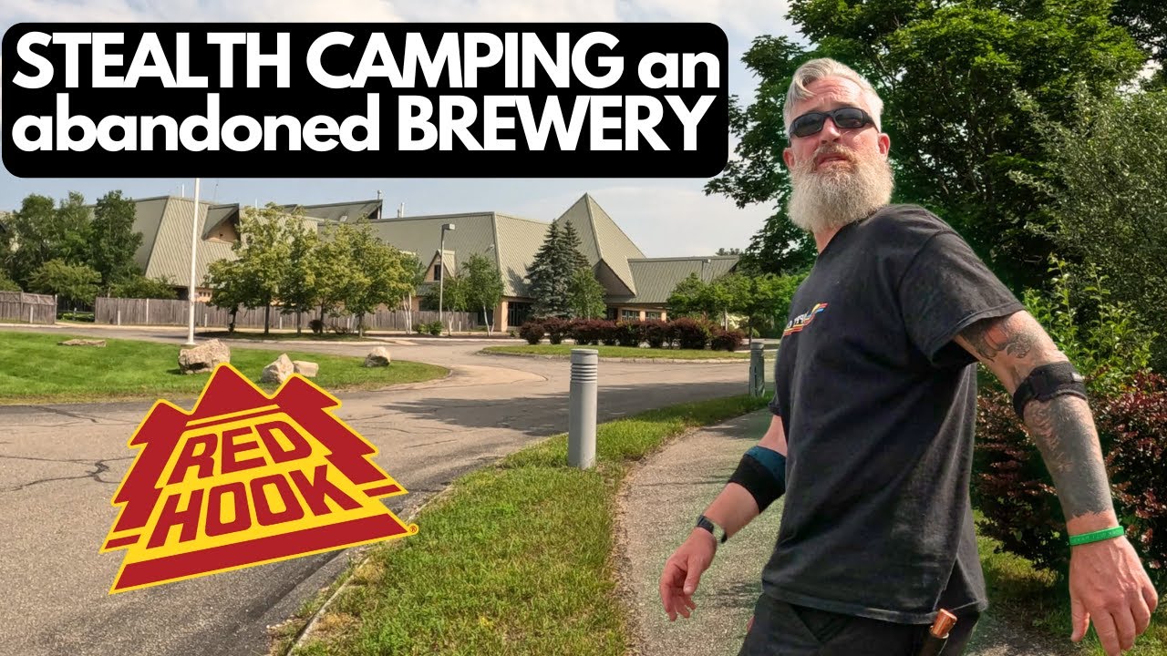 STEALTH CAMPING at an ABANDONED Craft BREWERY from WAY back! RED HOOK beer from 1996 CISCO Brewing!