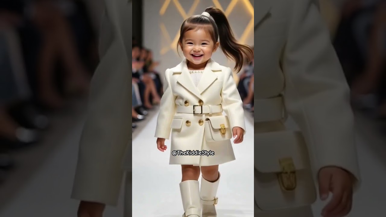 🤍 Little Model Shines Bright in White 🤍 #babyfashion #cute #shorts #babygirl