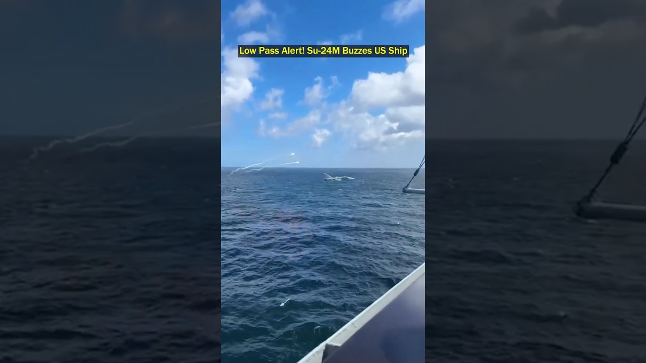 Russian Su-24M Flies Dangerously Close to US Navy Ship!
