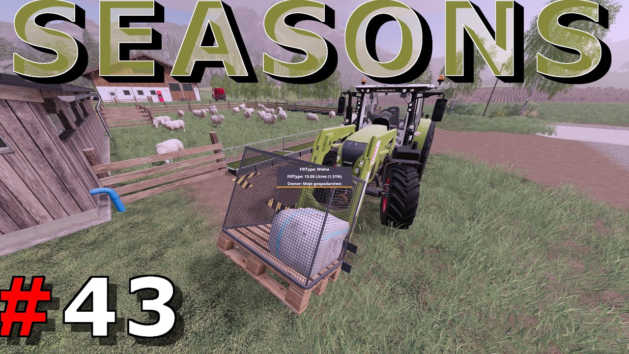 Sprzedaż wełny, obornik od świń, Seasons Farming Simulator 19 #43 PL