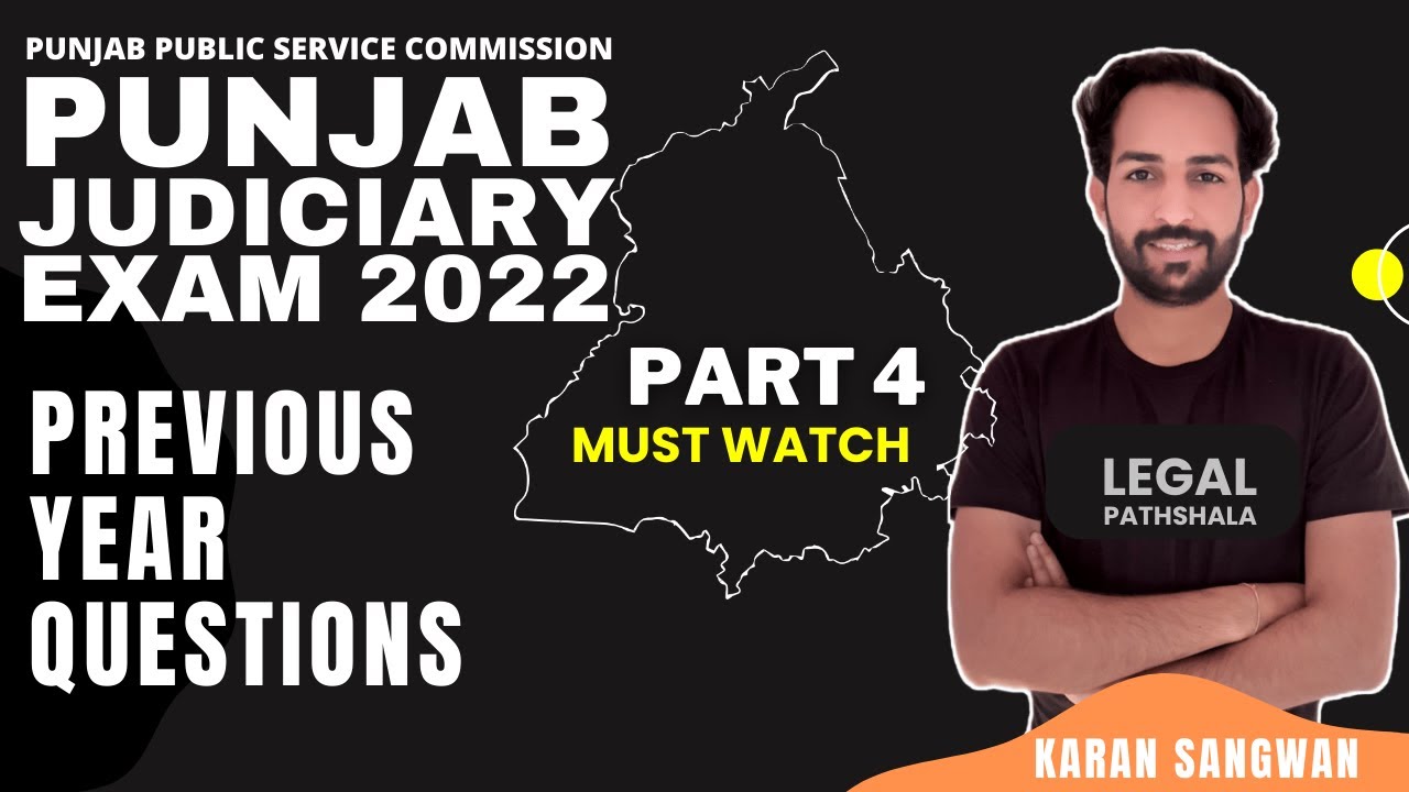 Punjab Judiciary Previous year Questions | Civil Judge cum Judicial Magistrate | Karan Sangwan | 4