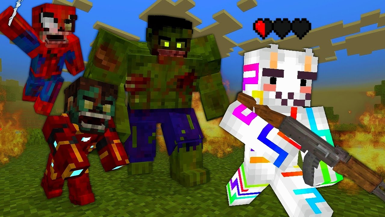 Sobreviví a LOS VENGADORES ZOMBIES en Minecraft