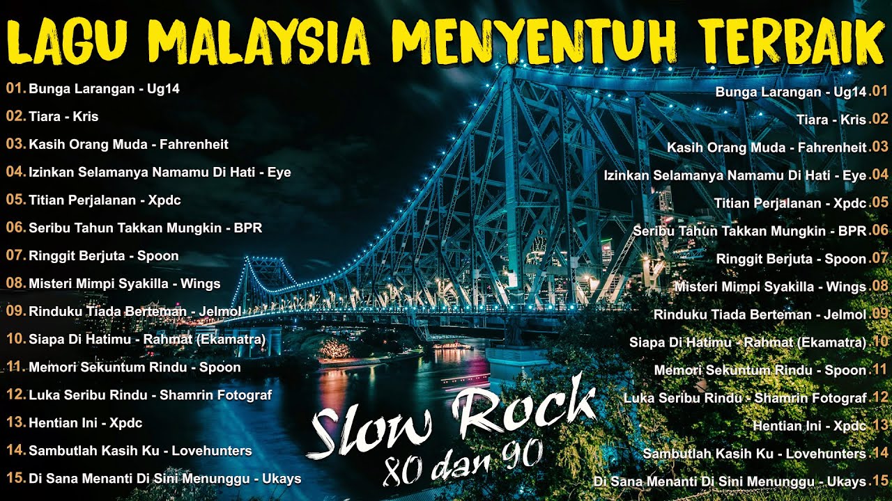 LAGU JIWANG 80AN DAN 90AN TERBAIK - LAGU SLOW ROCK MALAYSIA - KOLEKSI 40 LAGU2 JIWANG 80AN - 90AN