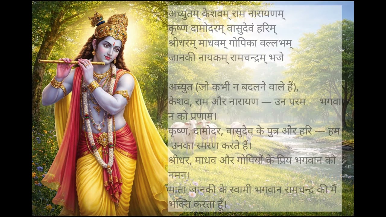 अच्युतम् केशवम् भक्ति प्रार्थना का अर्थ #bhaktishorts #bhakti #geetasarinhindi #krishnavani