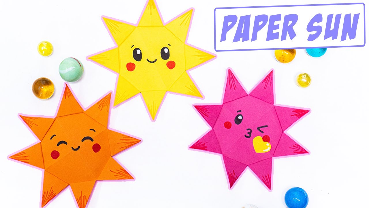 Easy Paper Sun || How to make Origami Paper Cute Sun
