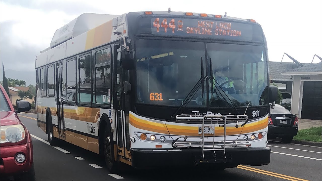Thebus Honolulu Bus' 911 New Flyer DE40LFR Route 444 Ho'ae'ae West Loch Skyline Station