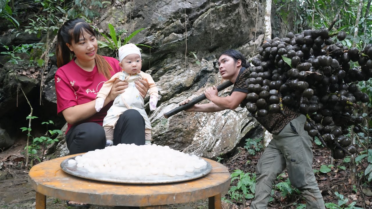 Turning wild fruits into pearl milk tea seeds – selling them at the market, farm life