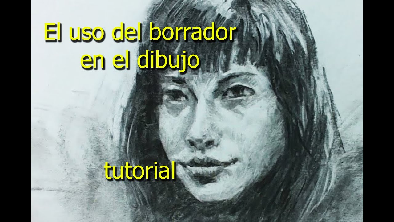 Como usar el borrador en el Dibujo a Carboncillo, Retrato, Rostro en Carboncillo Vegetal