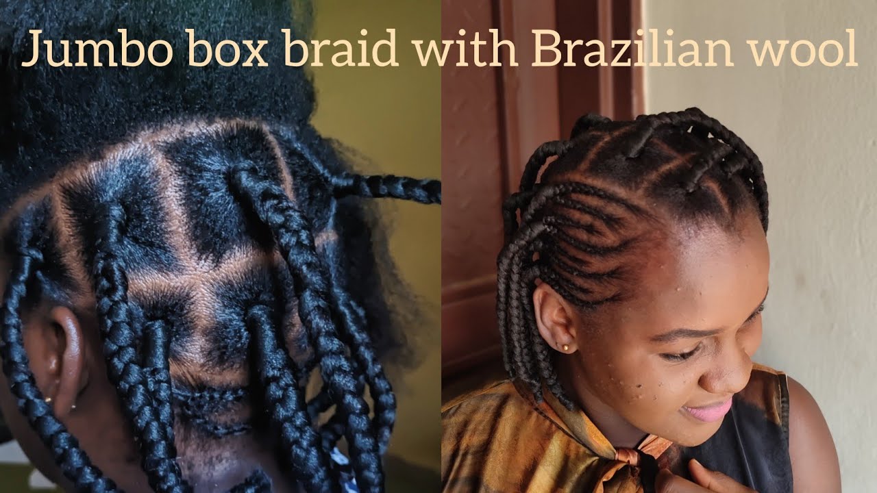 How to style a neck length Brazilian wool  box braid| Beginner friendly|