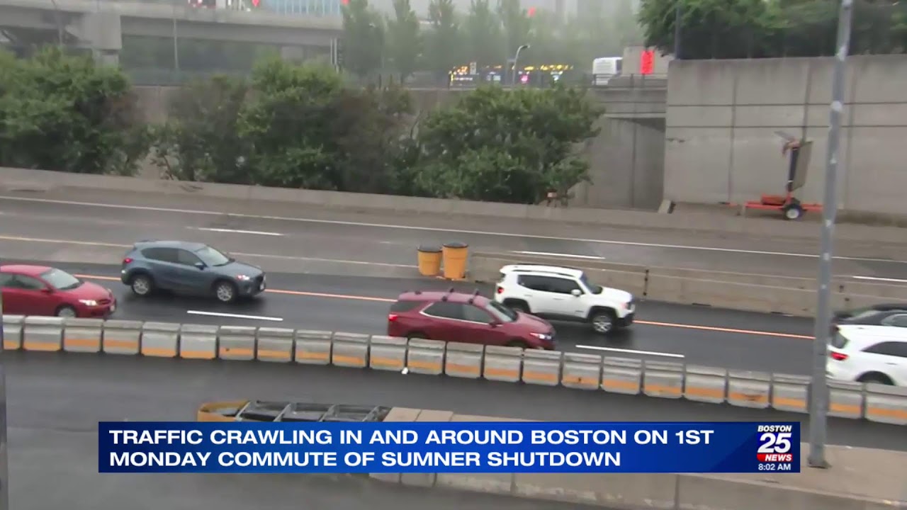 Traffic is crawling in and around Boston on 1st Monday commute of Sumner shutdown