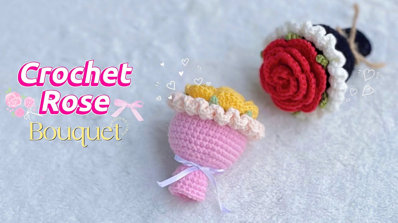 🌷 Wow easy 🌷 Crochet Rose Bouquet  #crochetanywhere